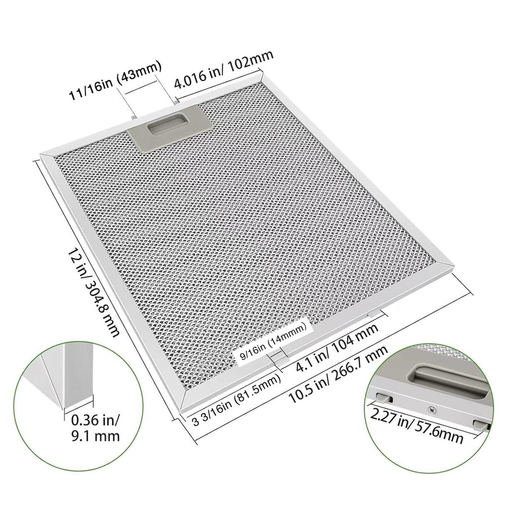 Range Hood Grease Filter Replacement Mesh Filter Kitchen Exhaust Fan Filters Metal Texture for Kitchen Ventilation