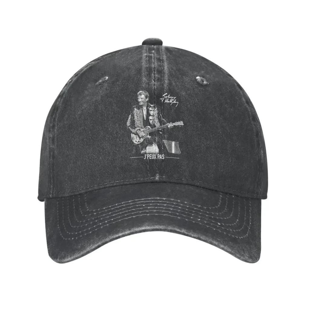 Pop Singer Johnny Hallyday Summer Baseball Caps Vintage Denim Sun Cap Funny Running Golf Adjustable Hats Cap for Unisex Women