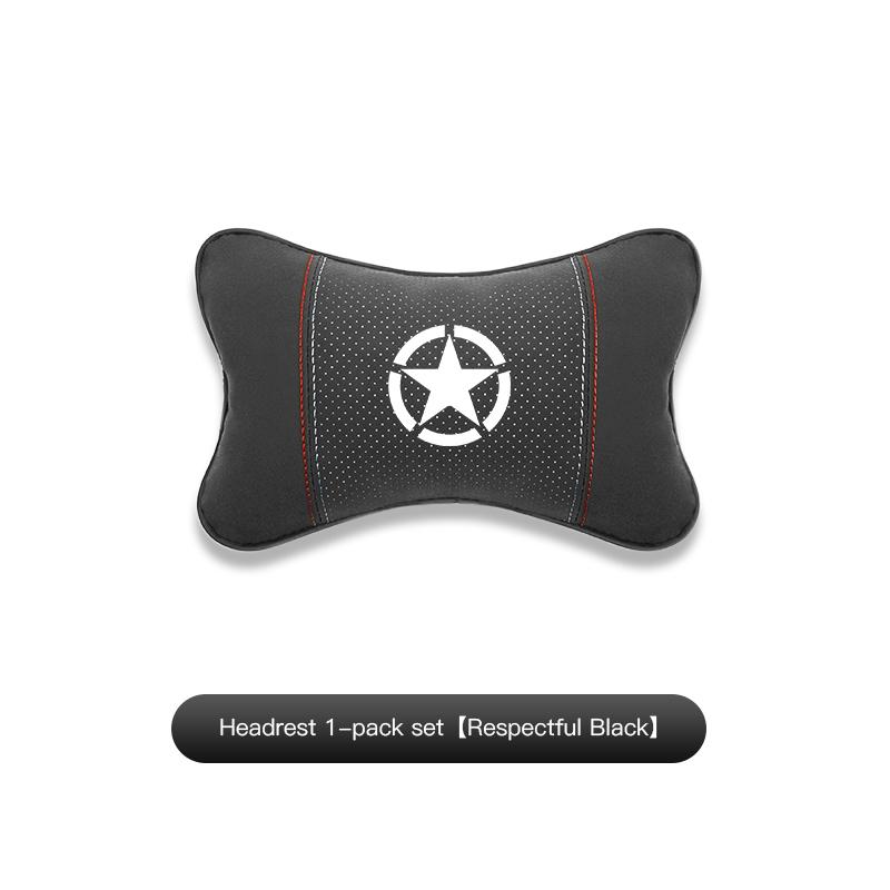 For Jeep Renegade Willys Wrangler JL JK Grand Patriot Suede Car Neck Pillow Headrest Lumbar Support Pillow Spine Protect sticker