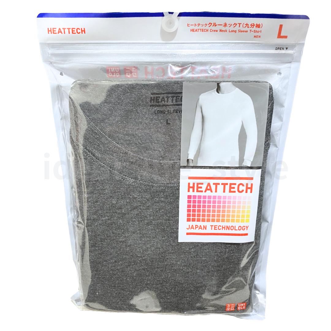 

Чоловіча футболка UNIQLO HEATTECH S-4XL З круглим вирізом З довгим рукавом Без бірки 472909 Нова з бірками 3XL темно-сірий
