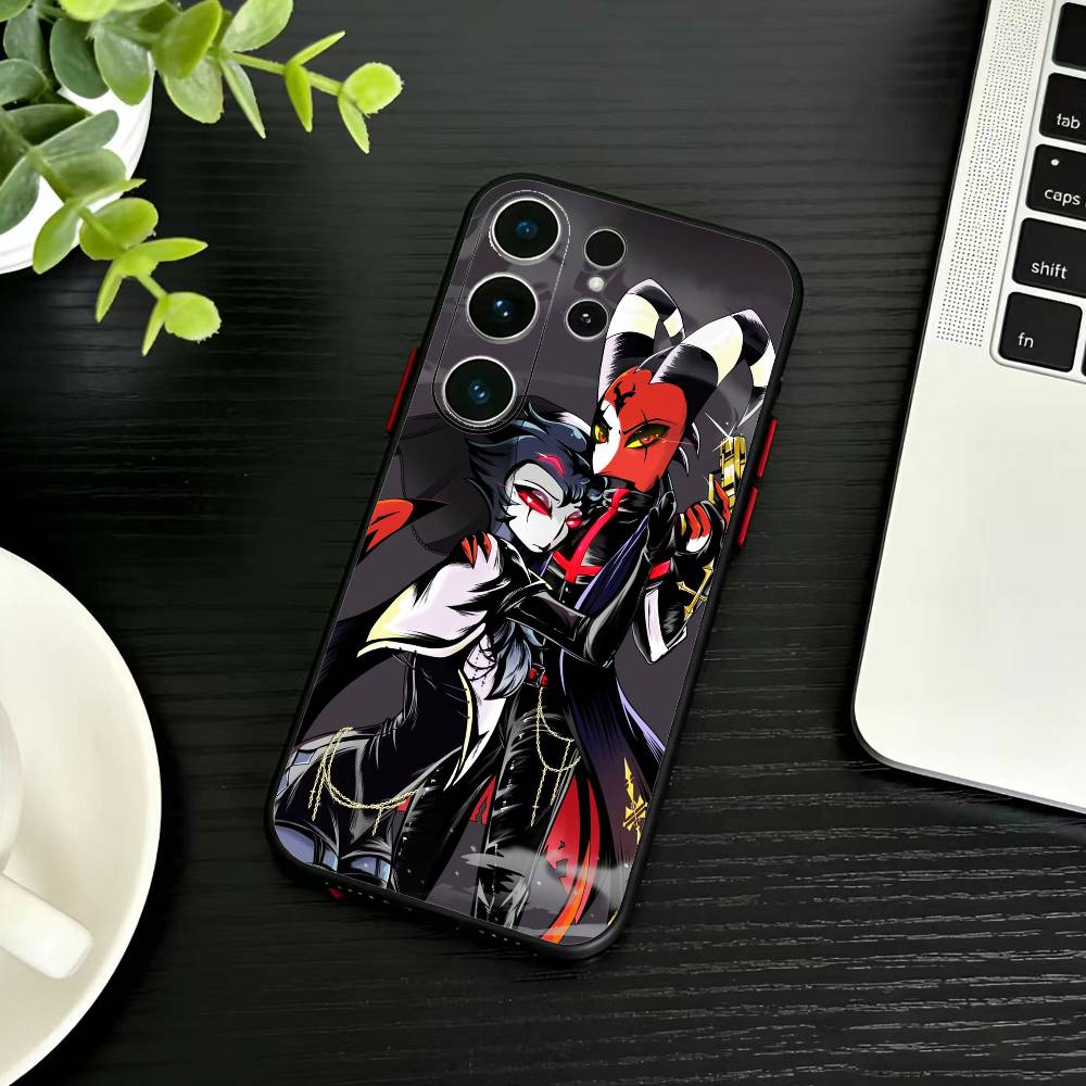 H-Helluva Boss Phone Case For Samsung S26,S25,S24,S23,S22,S21,S20,Ultra,Plus,FE Black Soft Cover Samsung S21 s305G
