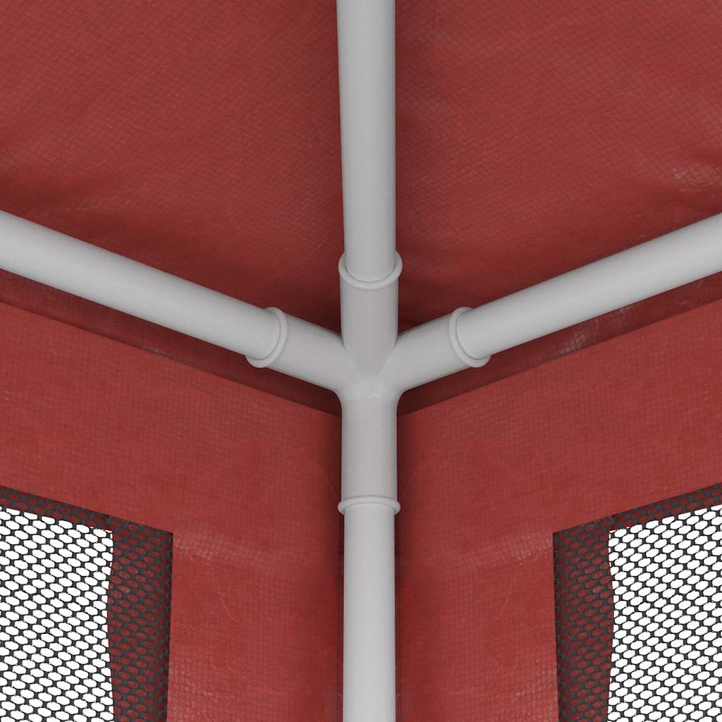 Party Tent with 4 Mesh Side Walls Red 2x2 M HDPE