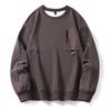 Men's Plus Size Heavyweight Hoodie: Trendy Loose Fit Pullover T-Shirt, Round Neck, Solid Color, Spring/Autumn Collection.