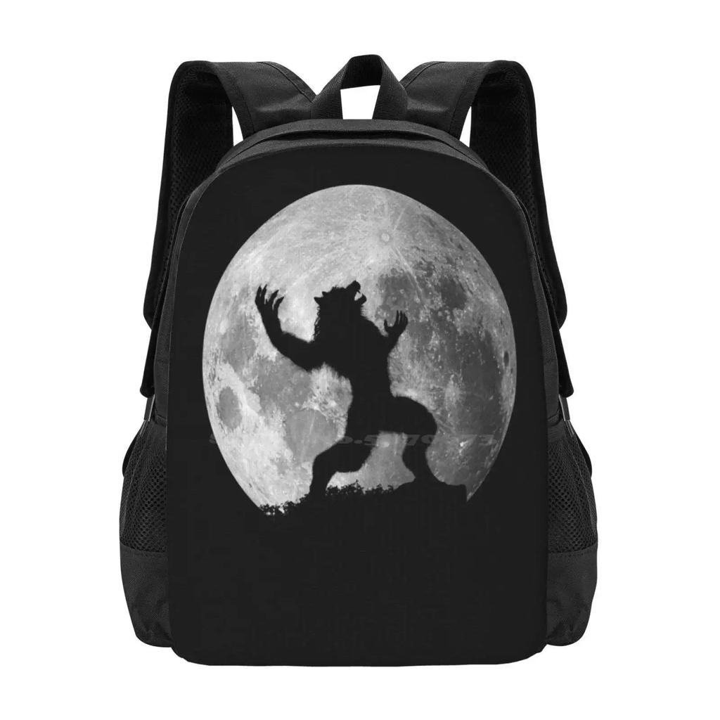 Werewolf : Rage At The Moon Teen College Student Backpack Pattern Design Bags Werewolf Werewolves Shapeshifter Lycanthrope