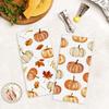 Fall Pumpkin Maple Leaves Towels, Farmhouse Autumn Pumpkin Hand Towels for Bathroom Decor, Rustic Fall Harvest Thanksgiving Dishcloths Dish Towel for