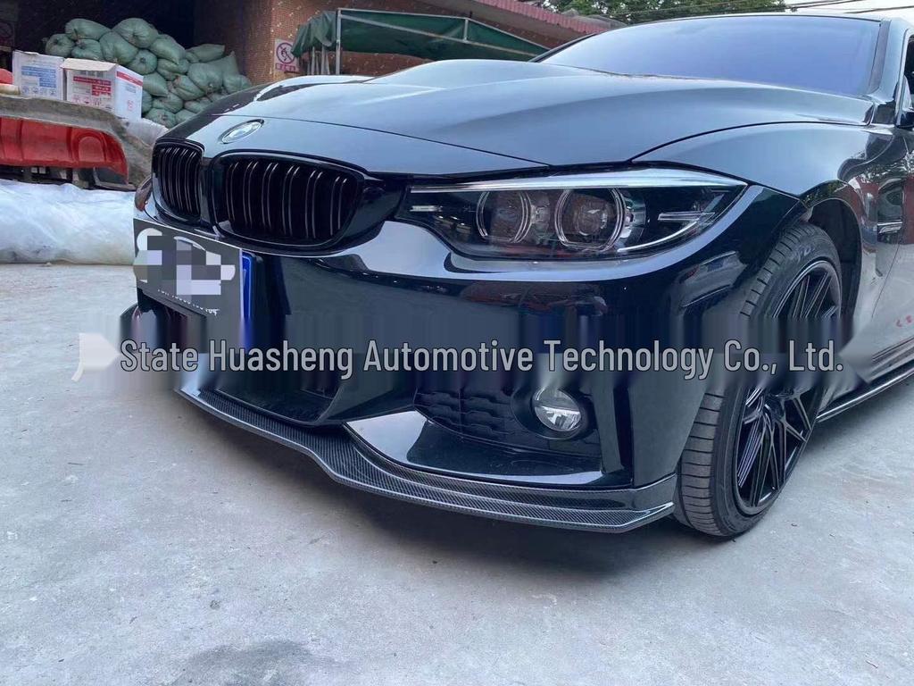 BMW 4 Series CC Style Carbon Fiber Front Lip Spoiler - Non-destructive Installation