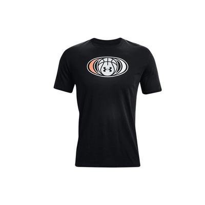 Basketball Graphic Print Short Sleeve T-Shirt Men Tops Black 1370230-001