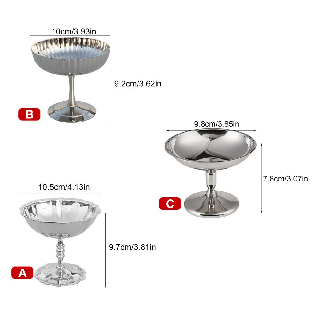 Stainless Steel Ice Cream Bowl Elegant Dessert Cup for Home Parties and Social Gatherings Sorbet and Mousse Serving Dish