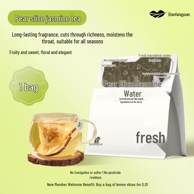 Pear and Jasmine Flower Wellness Tea Bags - Customizable Blends for Health Support