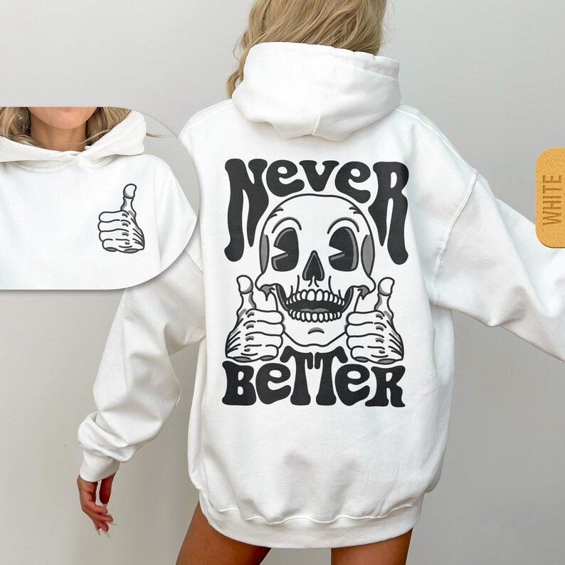 New Halloween Skull Print Hooded Sweatshirt - Women's Trendy Autumn/Winter Long Sleeve Top