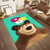 Masha Bear Floor Rug Office Rug Suitable for Balcony Playrooms Dormitory Kitchen Anti-slip Rug Decorate Offices Birthday/Christmas Gift