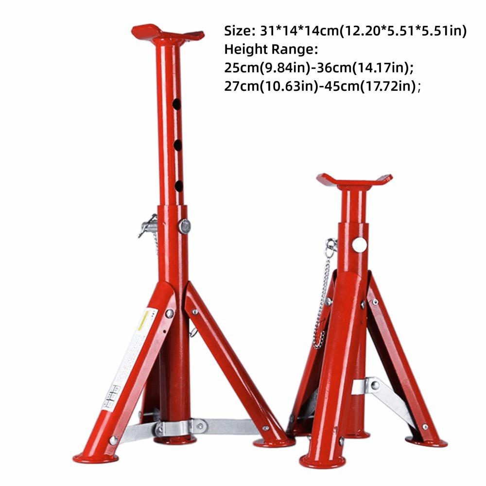 2/3 Ton Capacity Jack Stands Red Security Bracket Foldable Jack Stands Telescopic Design Adjustable Level Car Axle Jack Stands