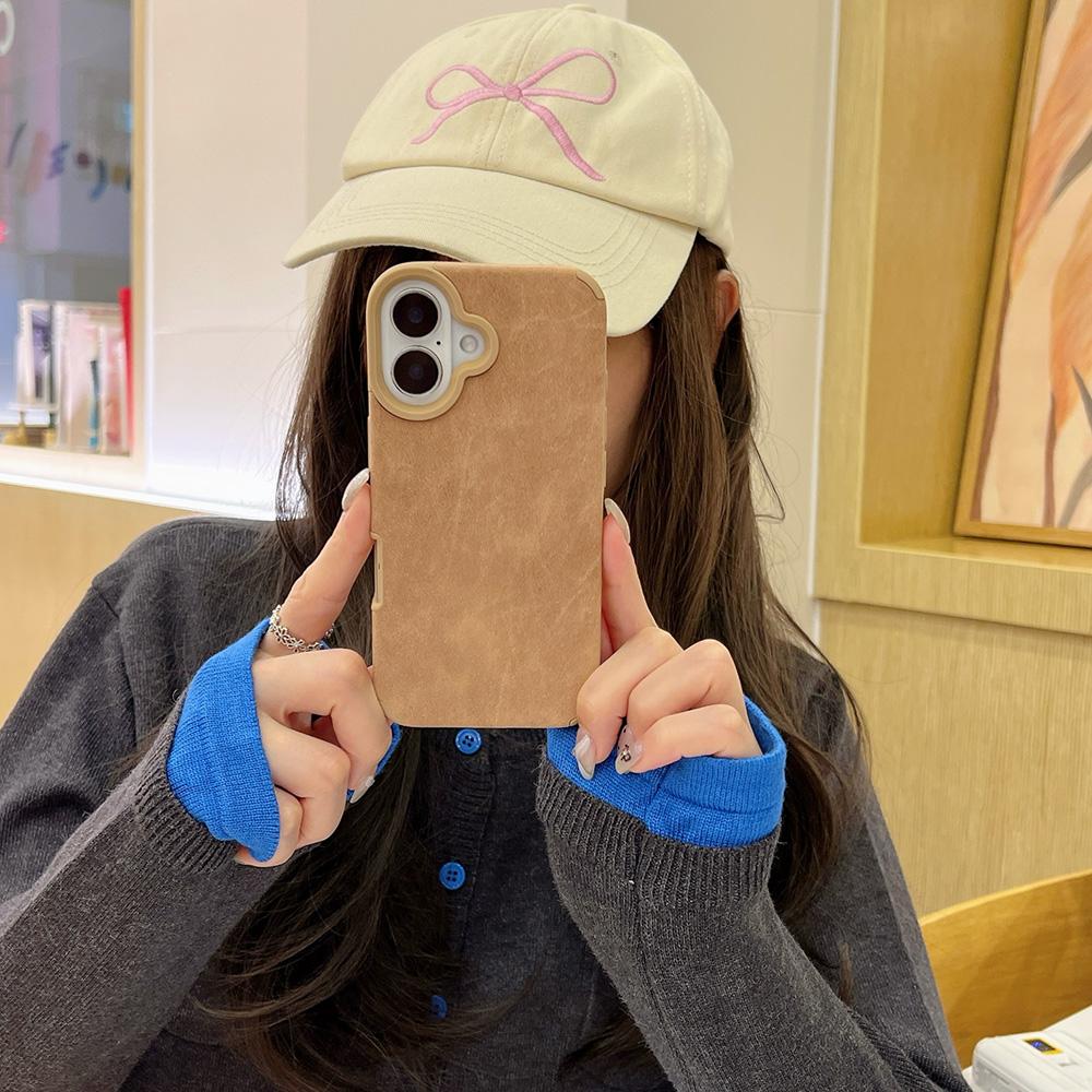 Suede Phone Case for iPhone 16 15 13 14 for 13 12 14 16 Pro 15 14 16 Pro Max  Luxury Brown Suede Leather Case