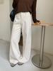 GAGD Women's Tencel Linen White Wide-Leg Jeans, Early Autumn 2025, Simple Slimming Casual Pants