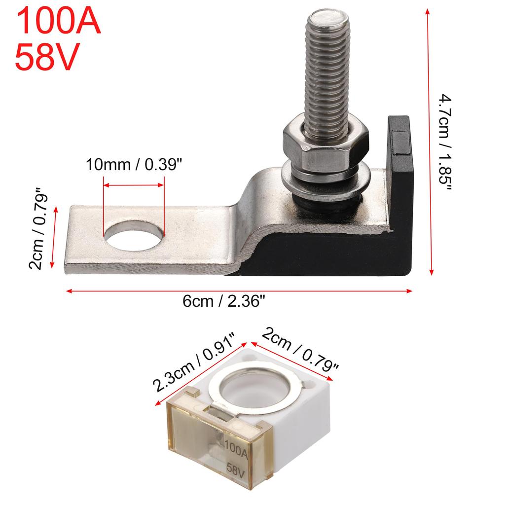 uxcell Fuse Holder Fuse Box Fuse Cap 100A Fuse Terminal Fuse Block Kit