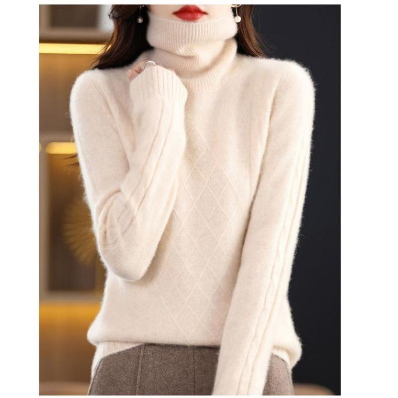 Осенне-зимний универсальный свитер с лацканами для женщин, свободный, универсальный, ленивый, с внутренней вязкой, с низом, теплый, утолщенный S бежевый