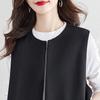 Women's 2025 Autumn Single Button Round Neck Mid-Length Commuter Vest