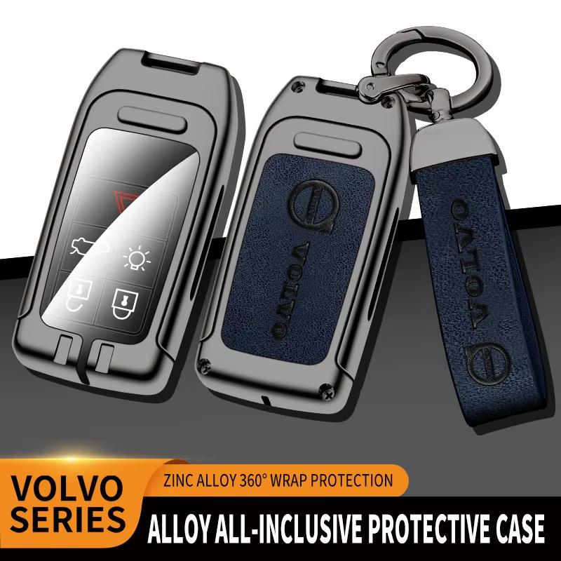 Zinc Alloy Car Remote Key Cover Case Holder Key Bag Shell For Volvo S60 S80 V60 XC60 XC70 V40 XC90 2017 2018 Auto Accessories