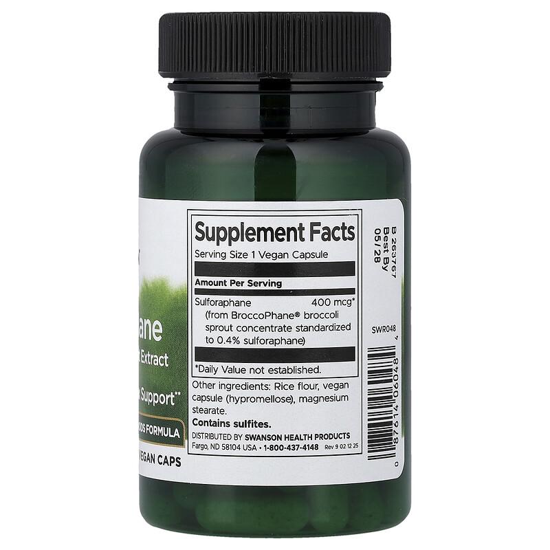 Sulforafano da Estratto di Germogli di Broccoli, 400 mcg, 60 Capsule Vegane