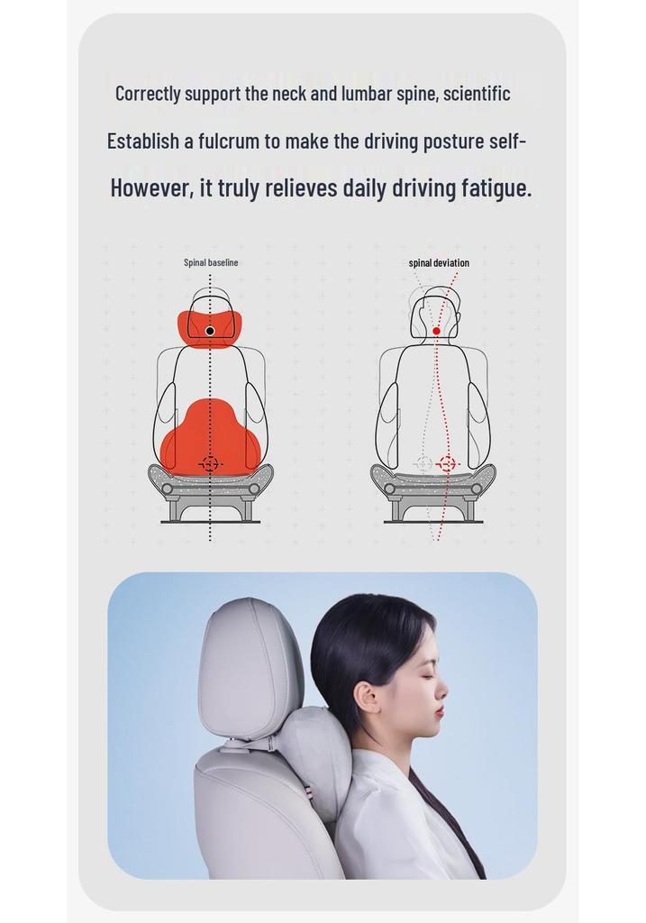 Xiaomi Yu7su7 Car Headrest & Lumbar Support Set - Neck Protection & Backrest Pillow