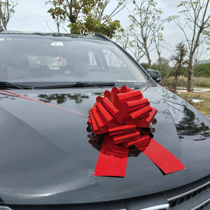 Large Gift Pull Bow Big Metallic Red Car Bows Ribbon for Wedding Birthday Presents Wrapping Christmas Party Home Decoration