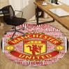 Manchester United F.C Pattern Round Rug, Indoor/Outdoor Mat, for Picnic, Gameroom, Bedroom, Office, Living Room, Home Decor Carpet, Birthday Gift