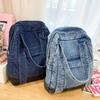 High Capacity Denim Patchwork Zipper Large Size Fashion Backpacks 2026 Hot Sale Sewing Thread Versatile Youth Women's Handbags