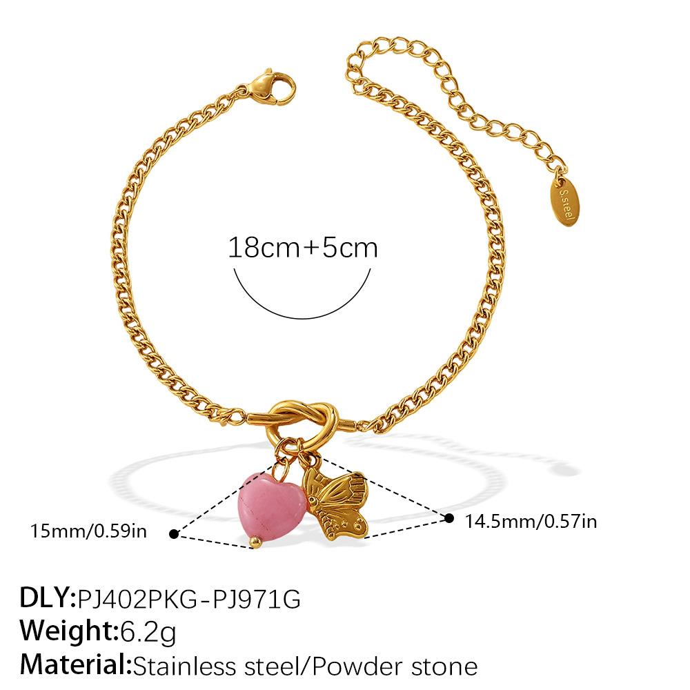 Diy Oil Drop Pendant Bracelet Women'S Stainless Steel Gold-Plated Simple Fashion Trend Jewelry