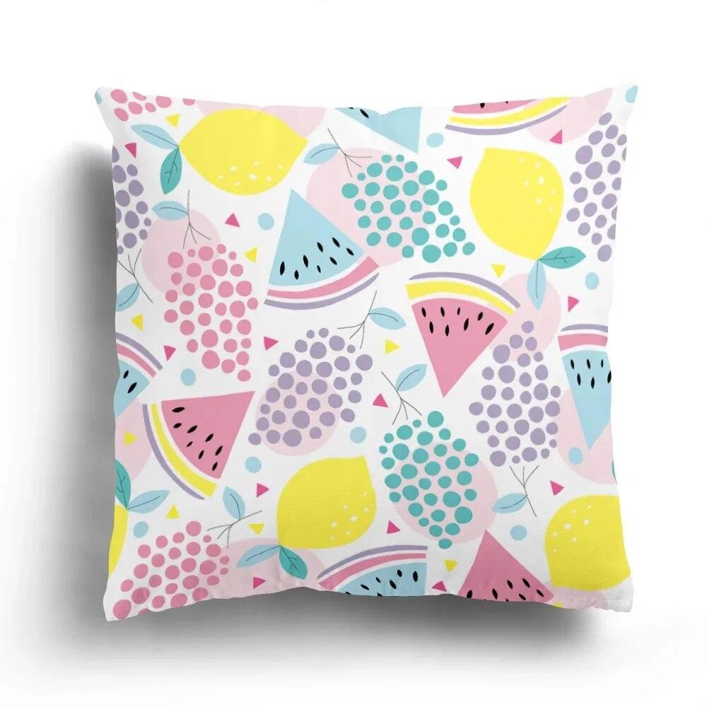 

Мультяшная фруктовая серия ананас, арбуз, банан, вишня, короткая плюшевая наволочка, диван, гостиная, наволочка, украшение дома 40x40cm