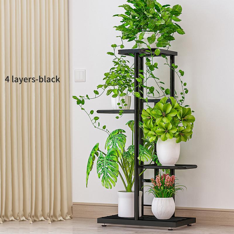 Shining Stand For Flowers Iron 6/7/8Layers Plant Holder Storage Shelf Pot Rack Organizer Home Garden Decoration