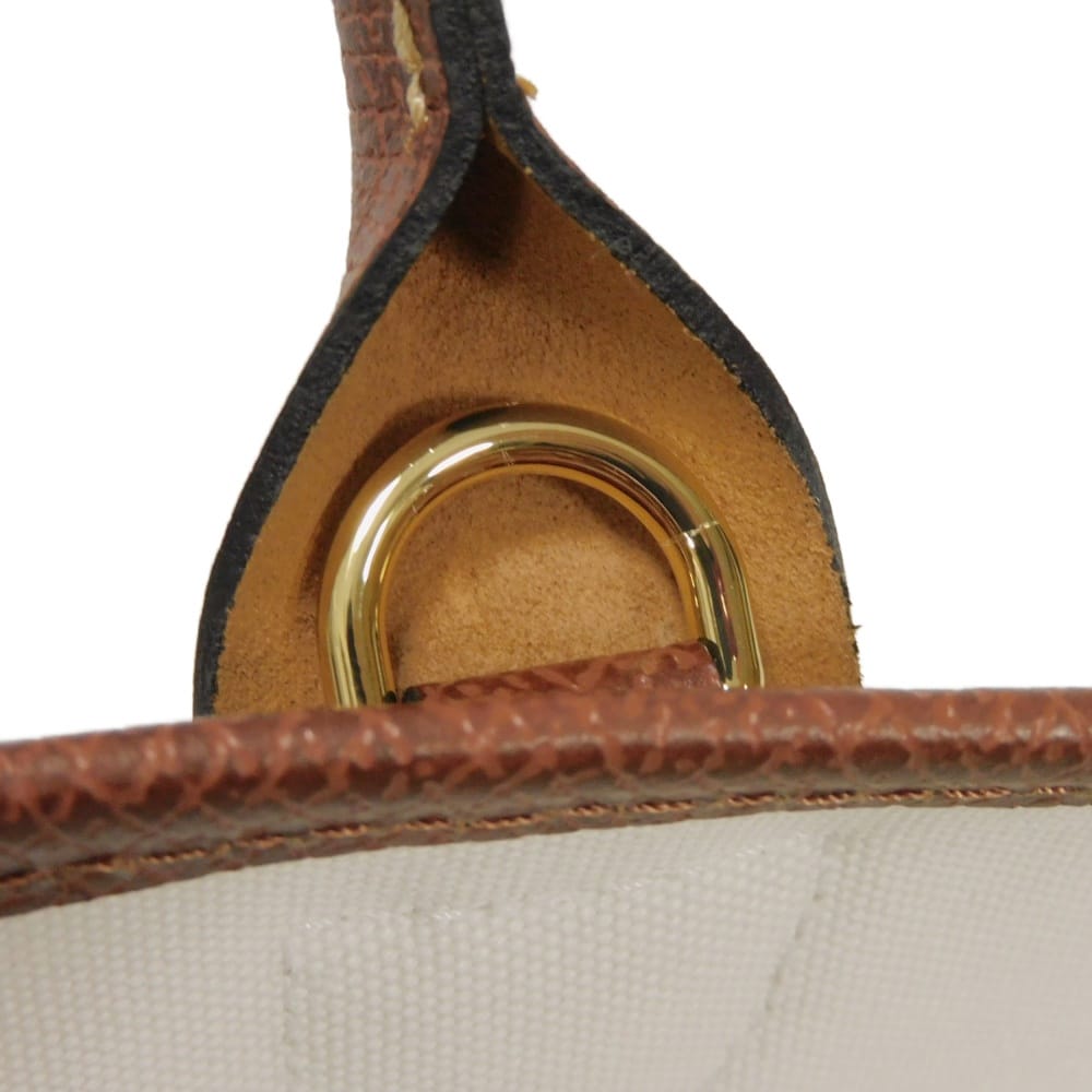 Used 12768 Le Pannier Pliage S 10144HZB035 7922 Canvas Basket Bag 2-Way Shoulder Bag with Hose, Brown, Women's from