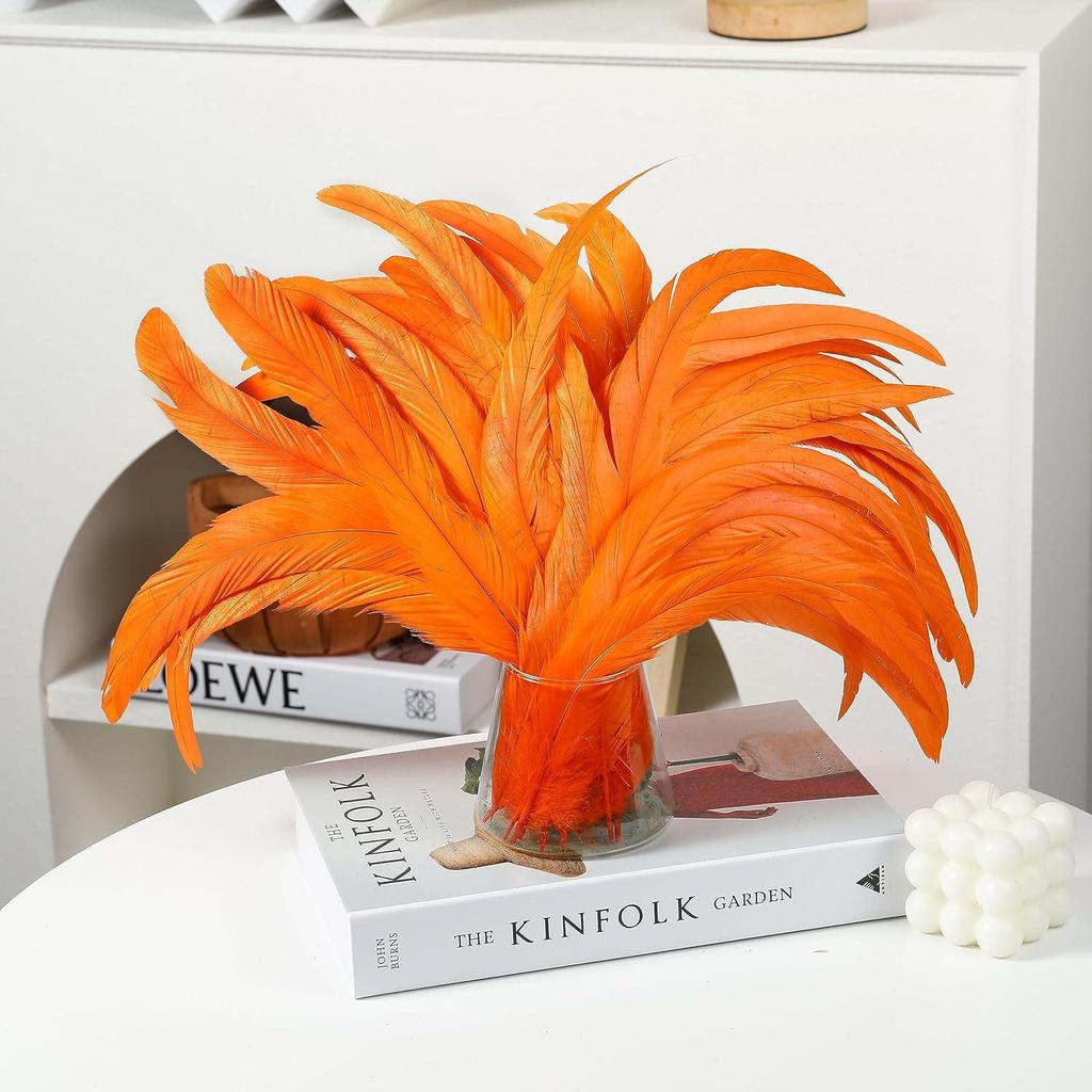 Natural Rooster Tail Feathers for DIY Clothing Accessories, Handmade Props & Tassels