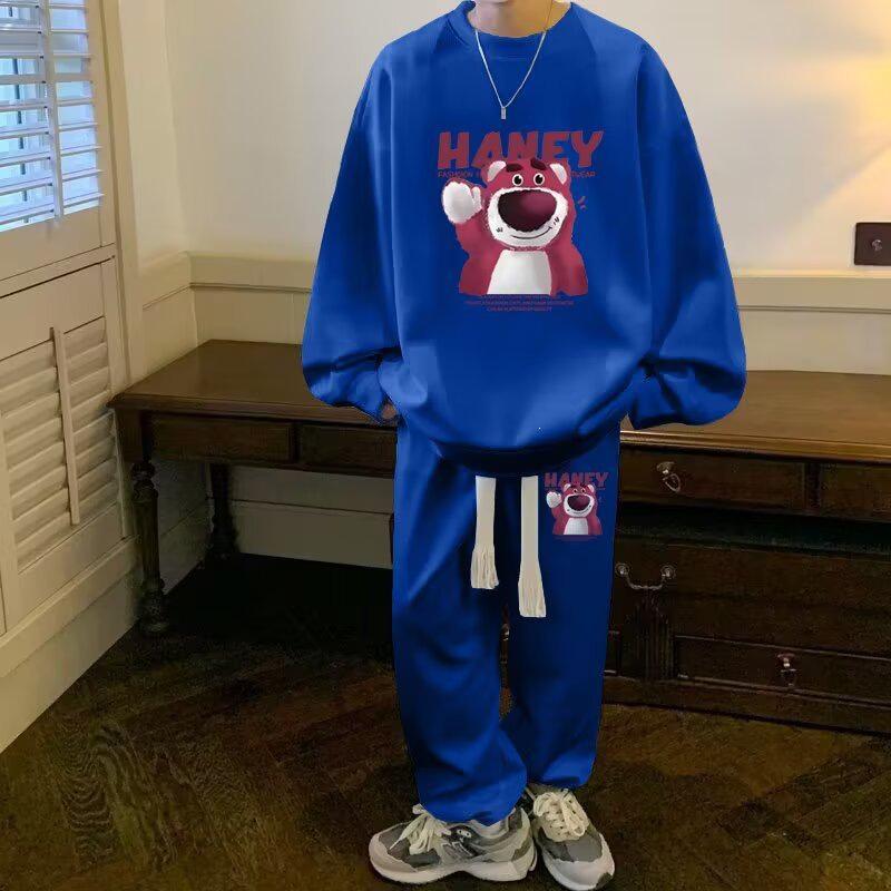 Harajuku Trendy Men's Casual Hoodie & Pants Set - Fashionable, Creative Design, Sporty Two-Piece