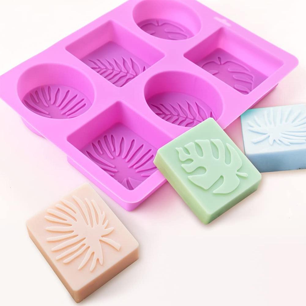 6 Cavity Oval/Square Leaf Shaped Silicone Soap Mold DIY Handmade Essential Oil Soap Making Supplies Mould Chocolate Cake Molds