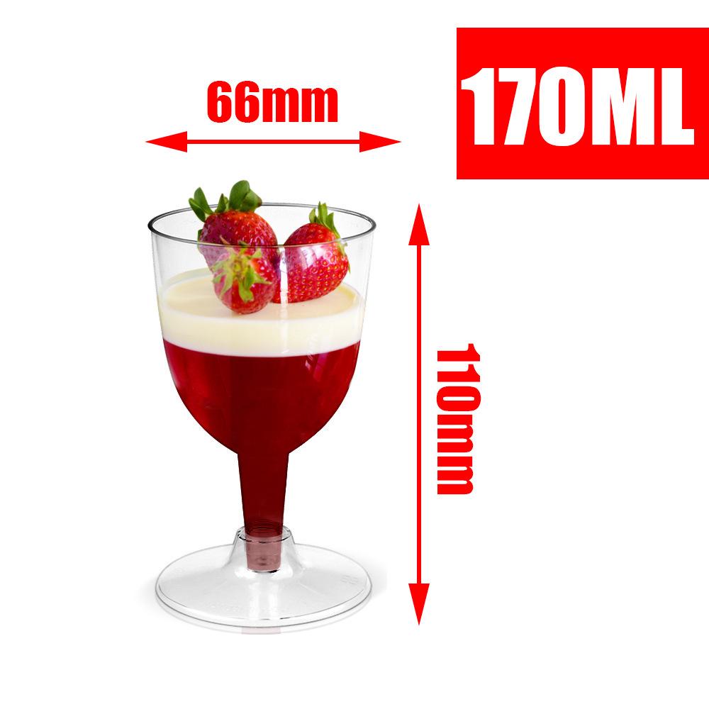 Disposable High-Stemmed Champagne Flute, Dessert Cup, Red Wine, and Cocktail Glass