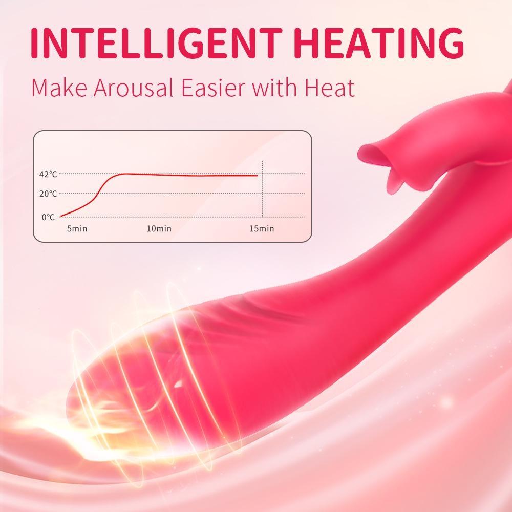 G Spot Couple Vibrator with Heating Function for Clitoris G-spot Stimulation APP Remote Control Vibrator Dildo with 10 Vibrating for Women Couple
