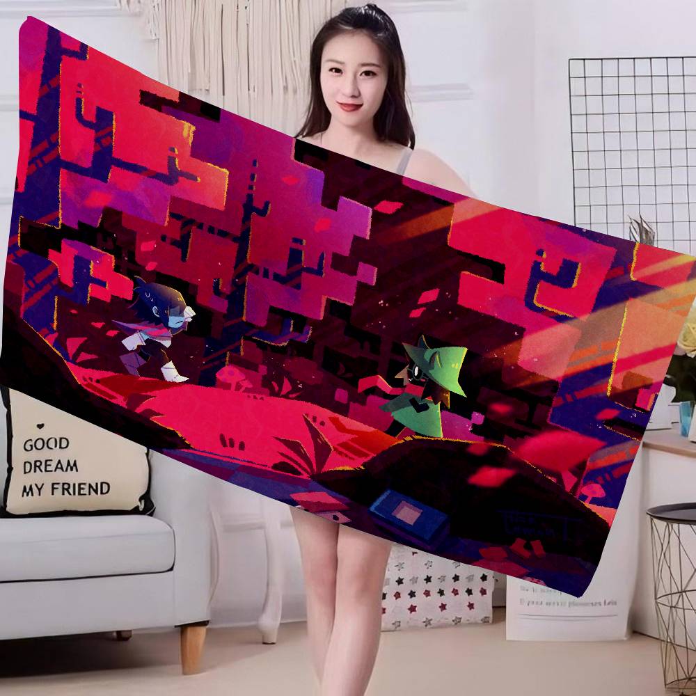 Deltarune Game Bath Towel Microfiber Soft Water Absorbing Breathable For Girl Kids Decorative Cartoon Beach Towel