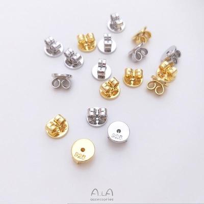 18K Gold & White Gold Earplugs: Minimalist Color-Preserving Ear Cuffs & Backs