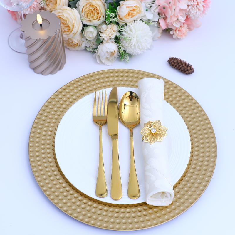 6/12 Stück, 12,9 Zoll, Wiederverwendbare Platzteller, Perfekt für Hochzeit, Weihnachtsdekorationen, gold, silber, blau, schwarz, Rot, roségold