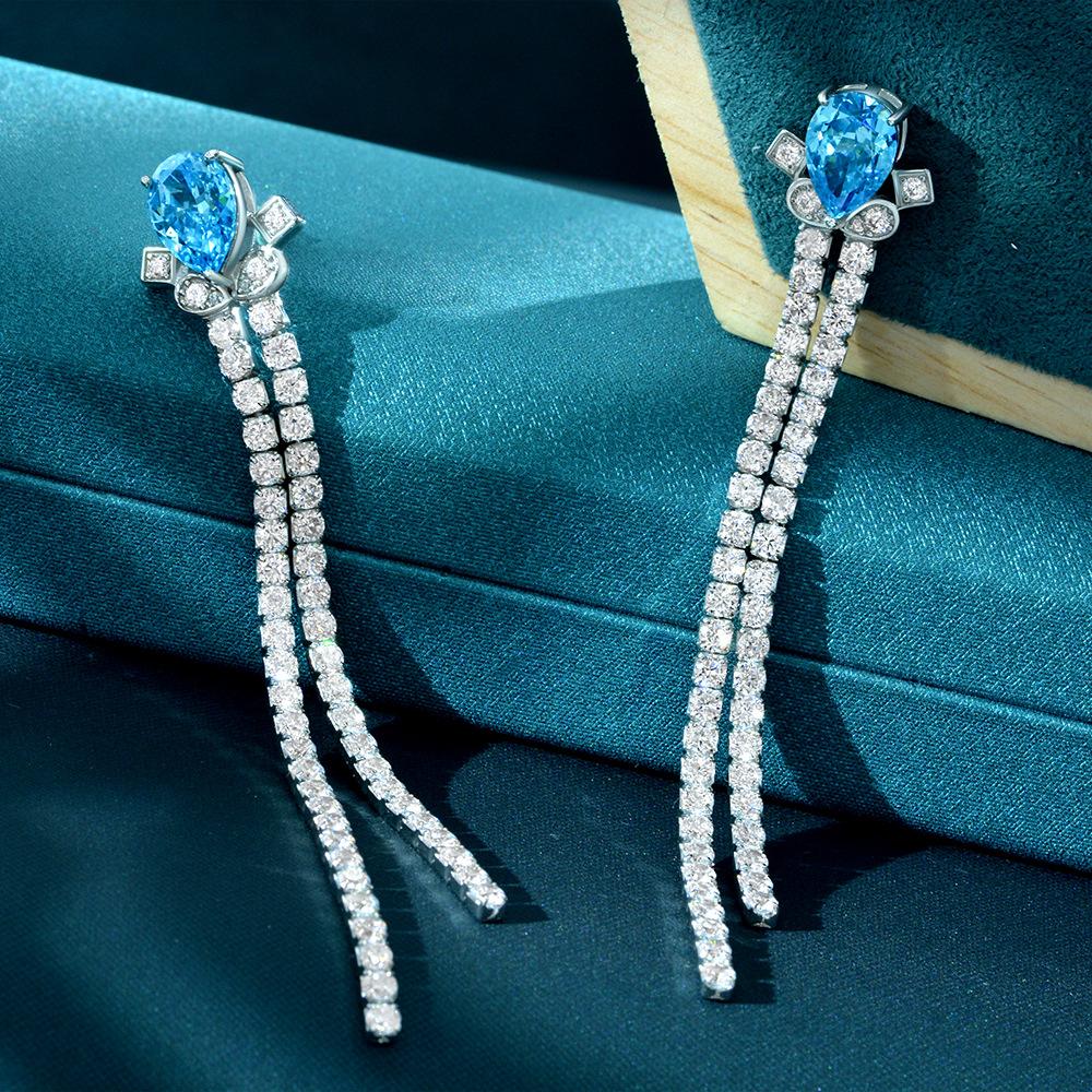 Tancise 7*10 Bijuterii Changliusu Cercei cu diamante cu conținut ridicat de carbon, argint S925 incrustat, 7*10 Cercei cu picături de apă
