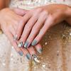 Daisy Blue Big Stone Nail Tip Sticker