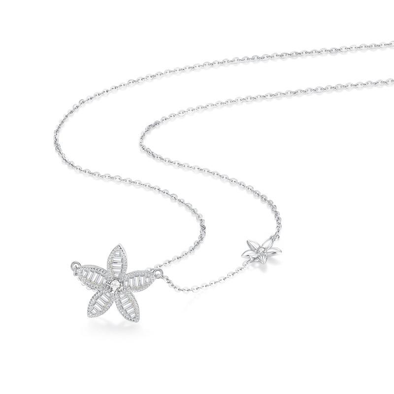 S925 Sterling Silver Necklace Female Simplicity Niche Design Starchain Chain Fall Lock