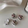 Trendy Design Zircon Star Heart Stud Earrings For Women Girl  Korean Style Double Sided Earrings Spring Summer Jewelry