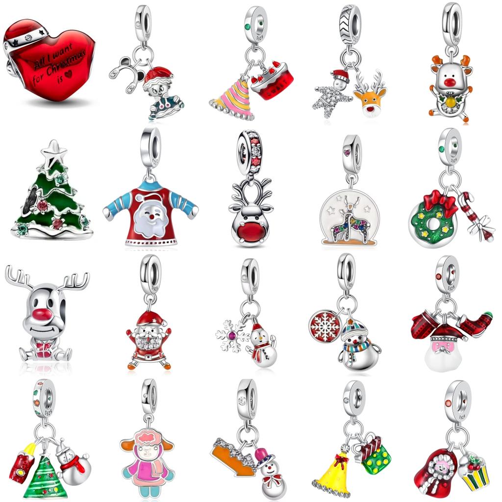 New Fashion Christmas Series Snowman Christmas Hat Elk Charms Fashion Pendant Fit Original Bracelets Diy Women Jewelry Gift