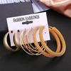 3 Pairs Of Earrings Alloy Creative Retro Style Exaggerated Golden Metal Earring Set