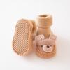 Winter Infant Cute Fluffy Bear Doll Shoes Toddler Baby Non-Slip Thick Loop Socks First Walker Warm Cozy Terry Floor Shoes