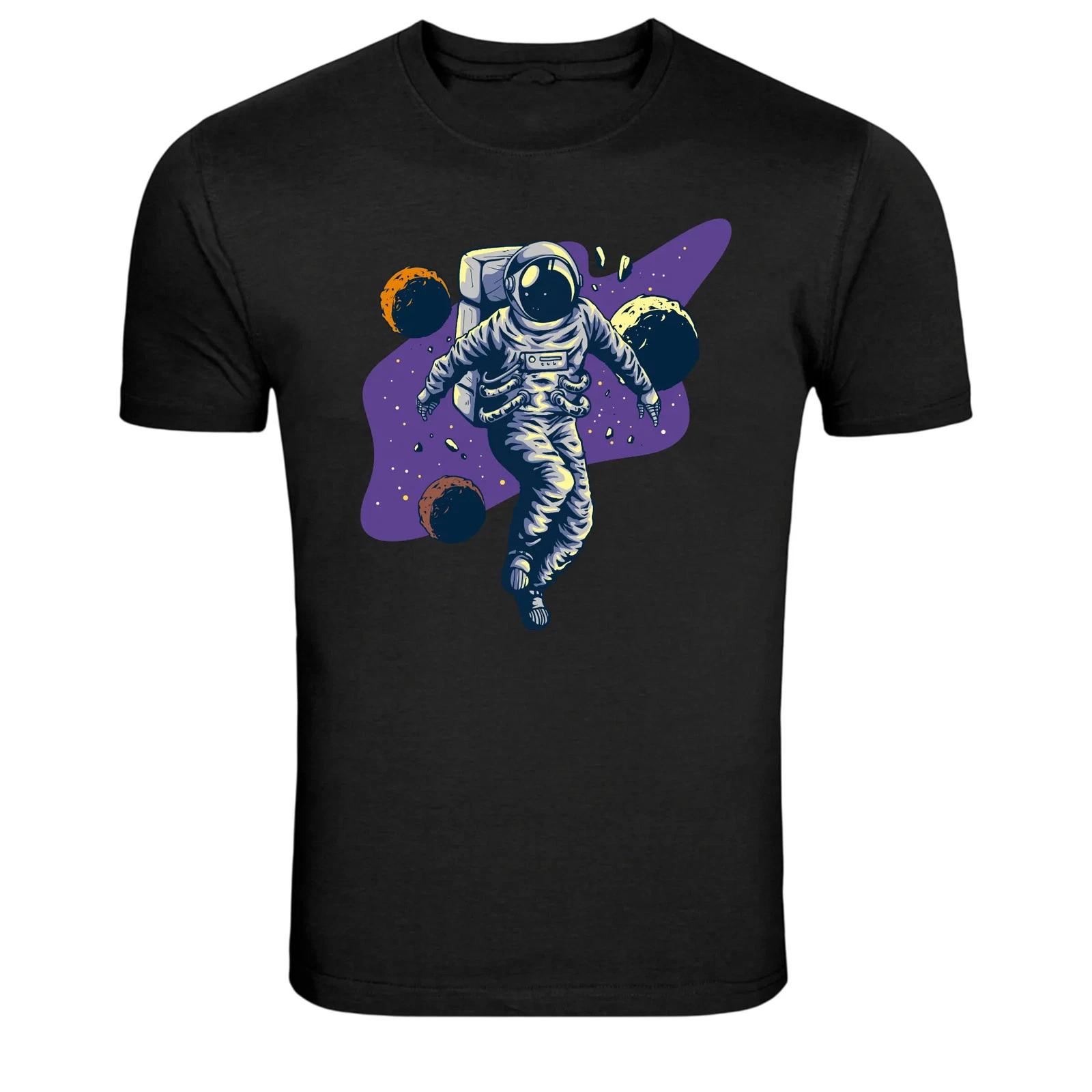 Floating Astronaut Planets Space Graphic T-Shirt XXXXL