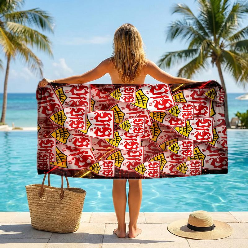 Asciugamano da Spiaggia Calcio VfB Stuttgart Morbida Microfibra Asciugamano Estivo Asciugatura Rapida Assorbente per Spiaggia Piscina Viaggio