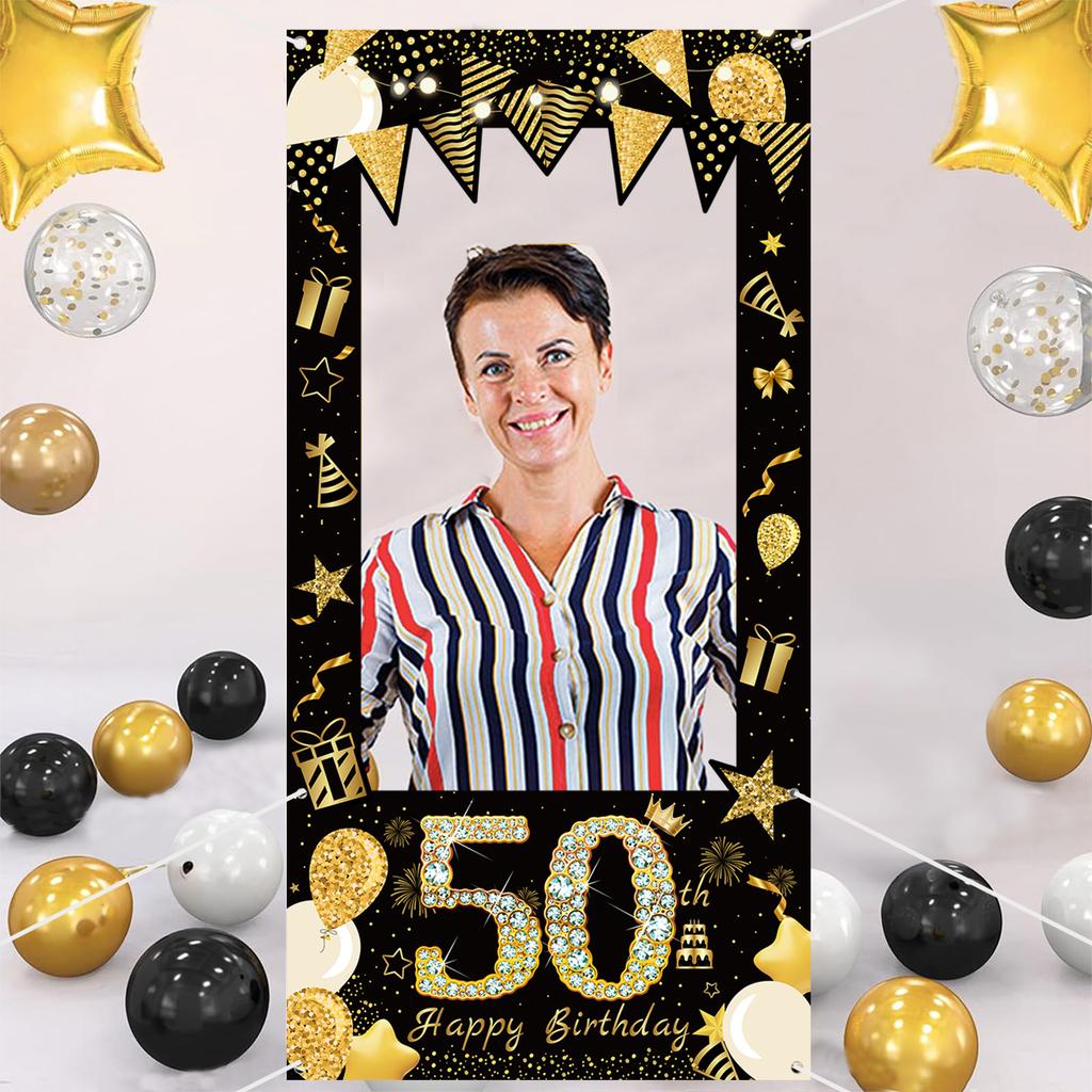 18. 30. 40. 50. Fødselsdag Fotoramme Bakgrunn 30. Fødselsdag Vinyl Fotoboks Bakgrunn Svart Bursdagsfest Dekor Voksen