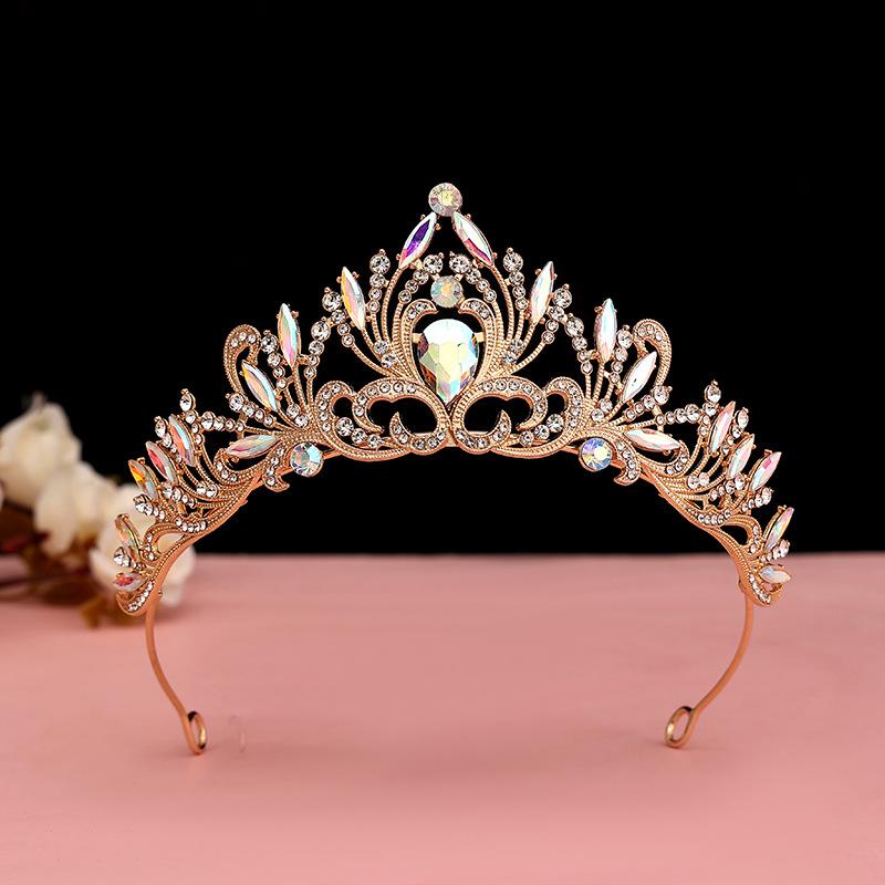 Baroque Retro Black Luxury Crown Bridal Tiara Wedding Dress Birthday Queen Crown Cake Crown